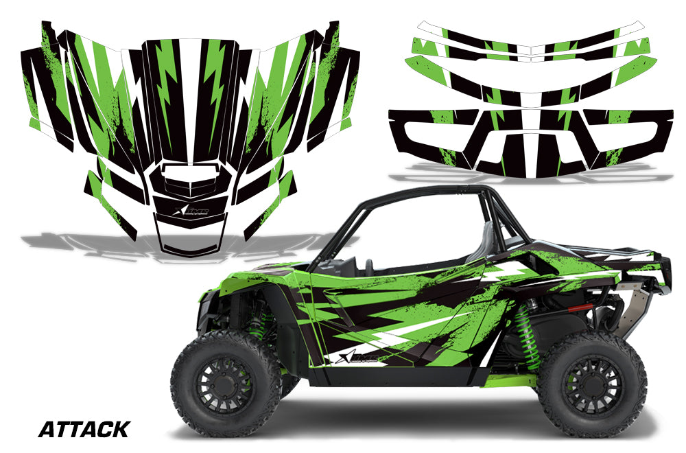 UTV Graphics Kit Decal Sticker Wrap For Textron Wildcat XX 2018+ ATTACK GREEN-atv motorcycle utv parts accessories gear helmets jackets gloves pantsAll Terrain Depot