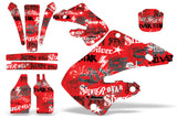 Dirt Bike Graphics Kit Decal Wrap For Honda CR125 1998-1999 CR250 1997-1999 SSSH BLACK RED