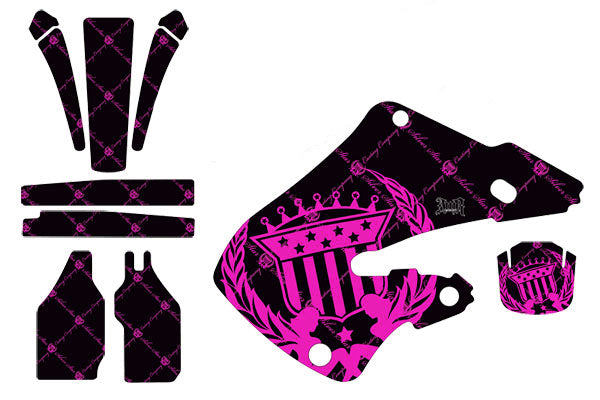 Dirt Bike Graphics Kit Decal Wrap For Honda CR125 1998-1999 CR250 1997-1999 RELOADED PINK BLACK-atv motorcycle utv parts accessories gear helmets jackets gloves pantsAll Terrain Depot