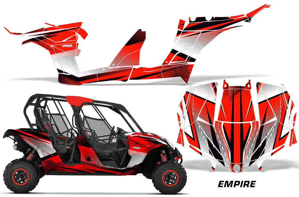 UTV Decal Graphic Kit Wrap For Can-Am Maverick MAX 1000R 4 Door 2017-2018 EMPIRE RED-atv motorcycle utv parts accessories gear helmets jackets gloves pantsAll Terrain Depot