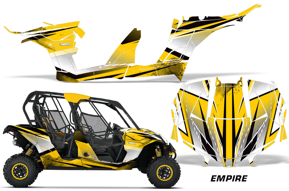 UTV Decal Graphic Kit Wrap For Can-Am Maverick MAX 1000R 4 Door 2017-2018 EMPIRE YELLOW-atv motorcycle utv parts accessories gear helmets jackets gloves pantsAll Terrain Depot