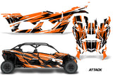 Full Graphics Kit Decal Wrap For Can-Am Maverick X3 MAX DS RS 4D 2016+ ATTACK ORANGE