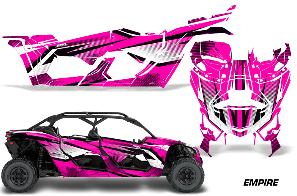 Full Graphics Kit Decal Wrap For Can-Am Maverick X3 MAX DS RS 4D 2016+ EMPIRE PINK-atv motorcycle utv parts accessories gear helmets jackets gloves pantsAll Terrain Depot