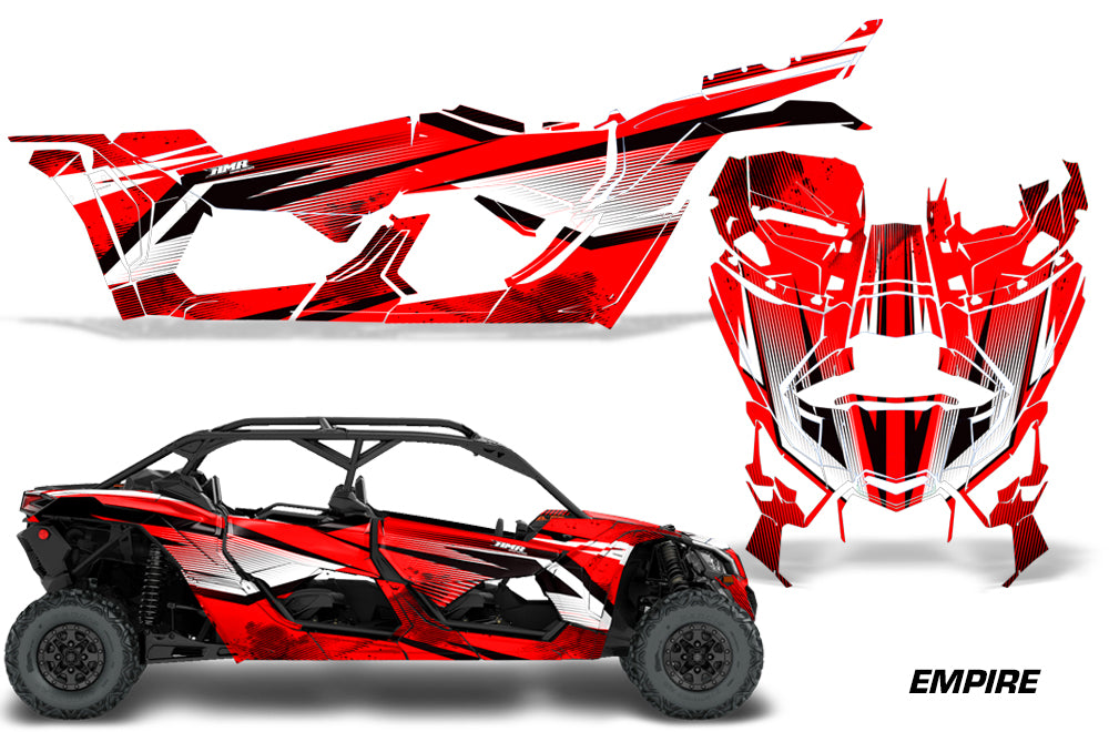 Full Graphics Kit Decal Wrap For Can-Am Maverick X3 MAX DS RS 4D 2016+ EMPIRE RED-atv motorcycle utv parts accessories gear helmets jackets gloves pantsAll Terrain Depot