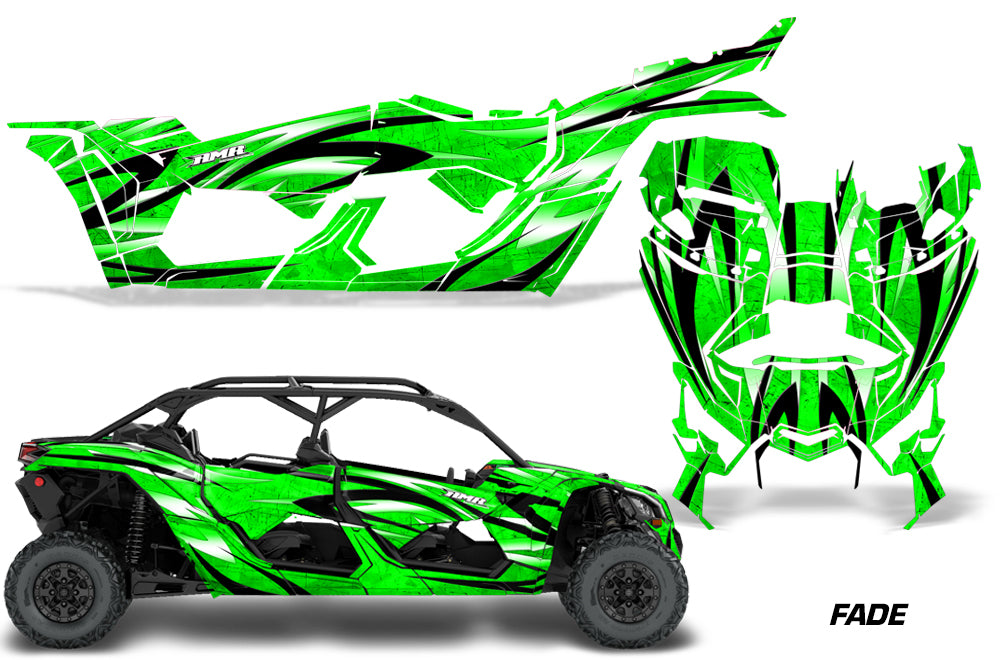 Full Graphics Kit Decal Wrap For Can-Am Maverick X3 MAX DS RS 4D 2016+ FADE GREEN-atv motorcycle utv parts accessories gear helmets jackets gloves pantsAll Terrain Depot