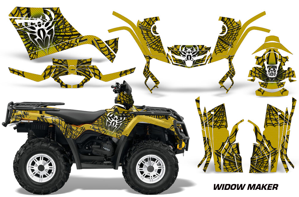 ATV Graphics Kit Decal Sticker Wrap For Can-Am Outlander 400 2009-2014 WIDOW BLACK YELLOW-atv motorcycle utv parts accessories gear helmets jackets gloves pantsAll Terrain Depot