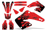 Dirt Bike Graphics Kit MX Decal Wrap For Honda CR125 CR250 2000-2001 DIAMOND FLAMES BLACK RED