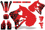 Dirt Bike Graphics Kit Decal Wrap For Honda CR125 1995-1997 CR250 1995-1996 DIAMOND FLAMES BLACK RED