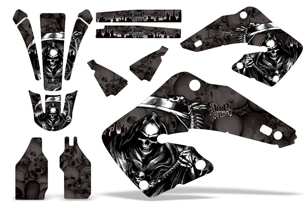 Dirt Bike Graphics Kit MX Decal Wrap For Honda CR125 CR250 2000-2001 REAPER BLACK-atv motorcycle utv parts accessories gear helmets jackets gloves pantsAll Terrain Depot