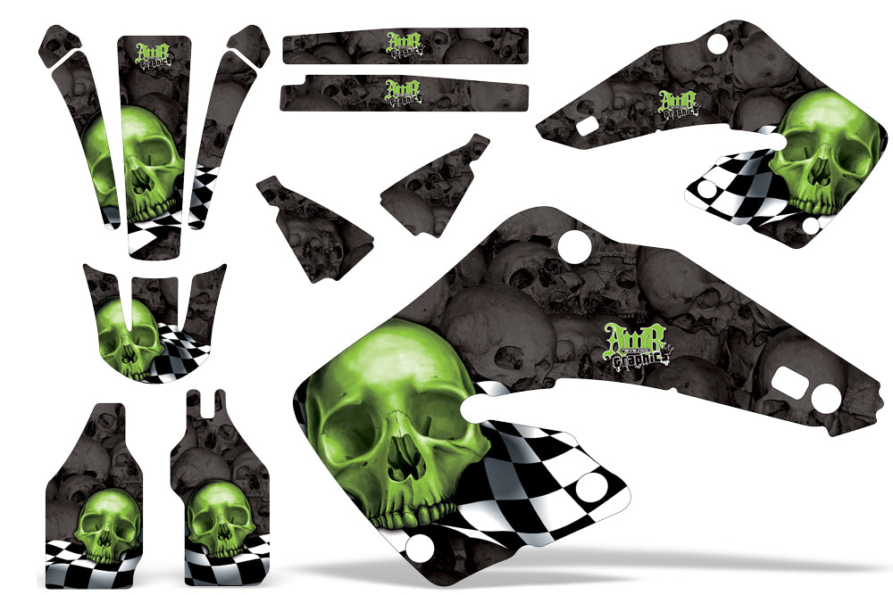 Dirt Bike Graphics Kit MX Decal Wrap For Honda CR125 CR250 2000-2001 CHECKERED GREEN BLACK-atv motorcycle utv parts accessories gear helmets jackets gloves pantsAll Terrain Depot