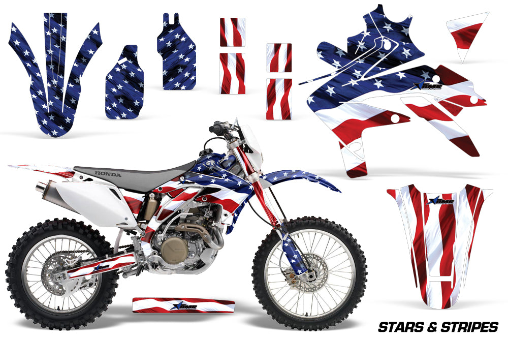 Dirt Bike Decal Graphics Kit Sticker Wrap For Honda CRF450X 2005-2016 USA FLAG-atv motorcycle utv parts accessories gear helmets jackets gloves pantsAll Terrain Depot