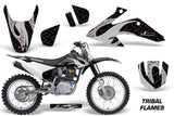Dirt Bike Graphics Kit Decal Wrap For Honda CRF150 CRF230F 2008-2014 TRIBAL SILVER BLACK