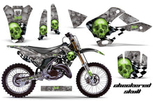 Load image into Gallery viewer, Graphics Kit Decal Wrap + # Plates For Kawasaki KX125 KX250 1999-2002 CHECKERED GREEN SILVER-atv motorcycle utv parts accessories gear helmets jackets gloves pantsAll Terrain Depot