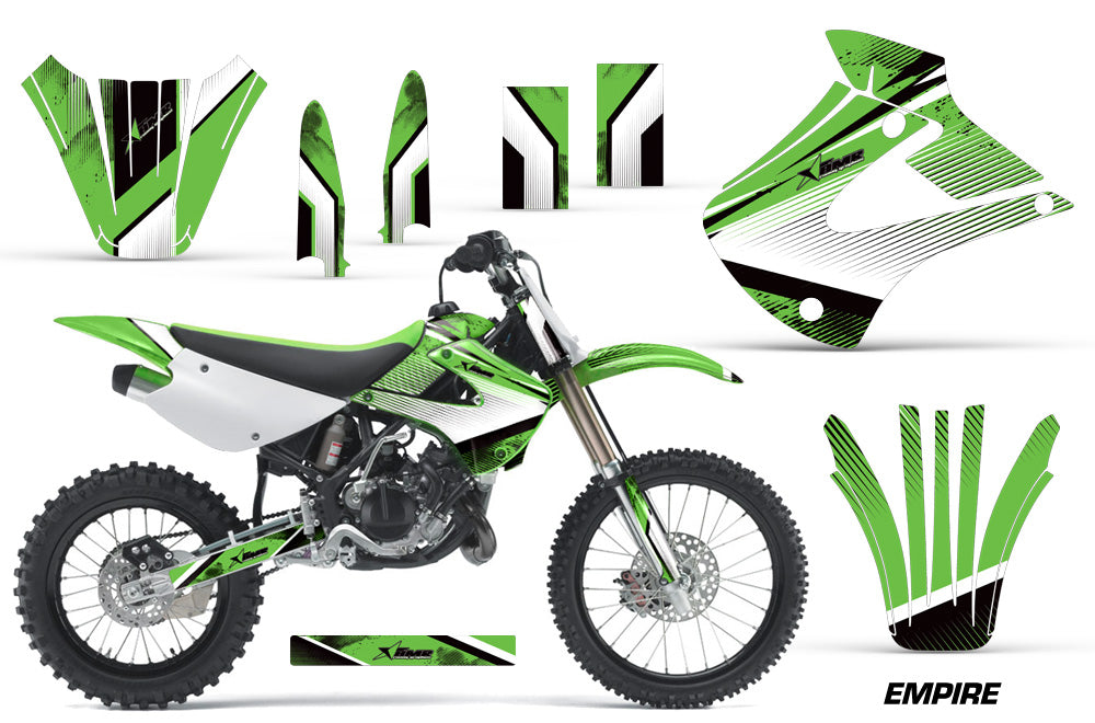 Dirt Bike Graphics Kit Decal Wrap For Kawasaki KX85 KX100 2001-2013 EMPIRE GREEN-atv motorcycle utv parts accessories gear helmets jackets gloves pantsAll Terrain Depot