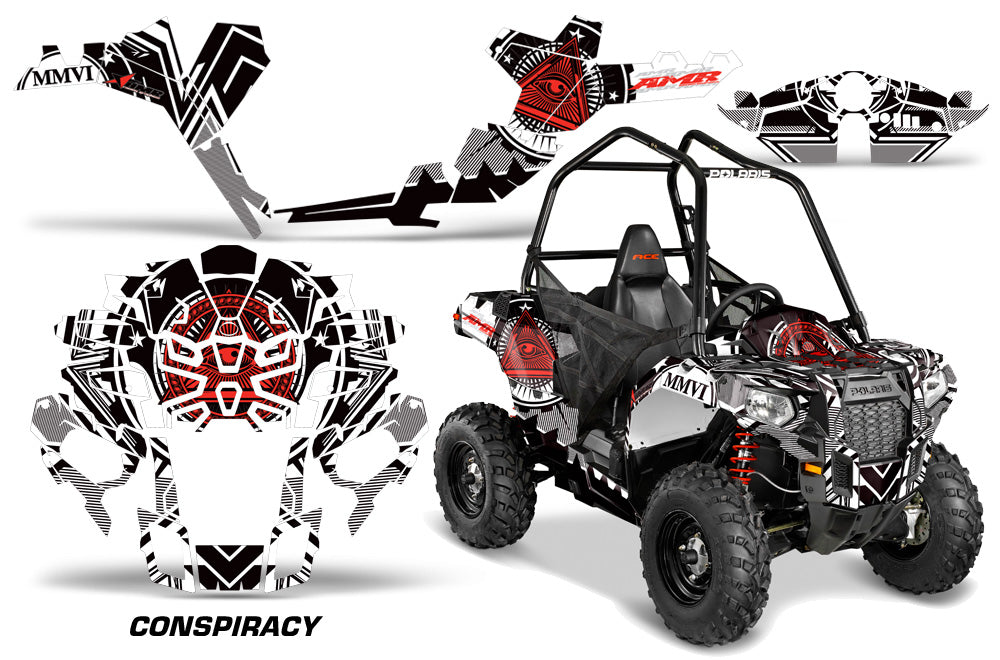 Graphics Kit ATV Decal Wrap For Polaris Sportsman ACE 325 570 2014-2016 CONSPIRACY RED-atv motorcycle utv parts accessories gear helmets jackets gloves pantsAll Terrain Depot