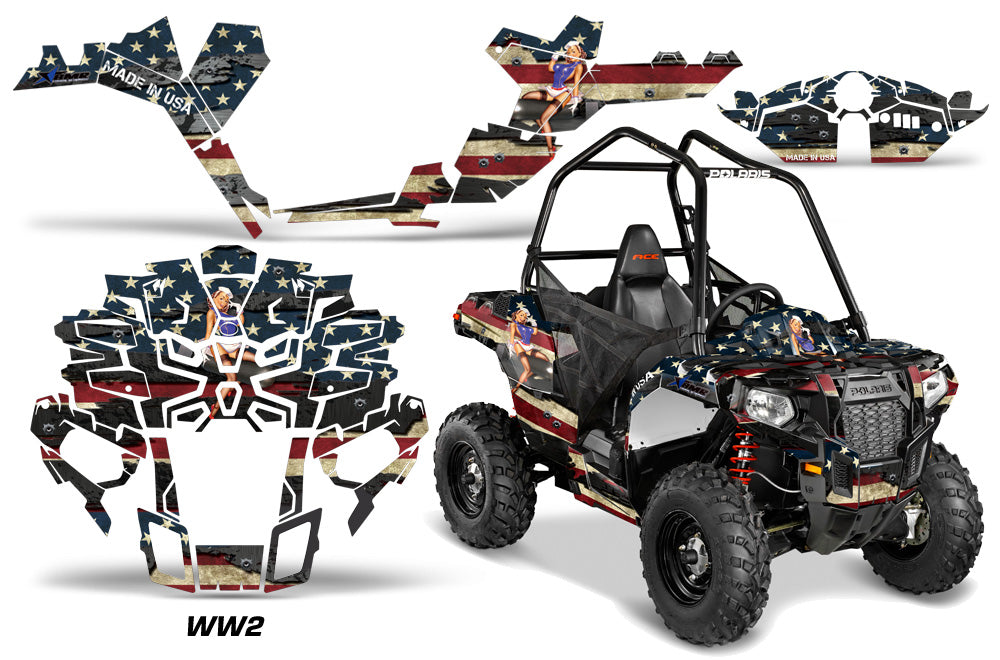 Graphics Kit ATV Decal Wrap For Polaris Sportsman ACE 325 570 2014-2016 WW2 BOMBER-atv motorcycle utv parts accessories gear helmets jackets gloves pantsAll Terrain Depot