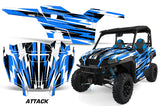 UTV Decal Graphics Kit SXS Wrap For Polaris General 1000 EPS 2016-2018 ATTACK BLUE