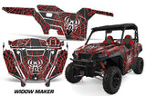 UTV Decal Graphics Kit SXS Wrap For Polaris General 1000 EPS 2016-2018 WIDOW RED BLACK