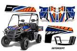 UTV Decal Graphics Kit Wrap For Polaris Ranger XP 500/800/900D 2010-2014 INTERCEPT ORANGE BLUE