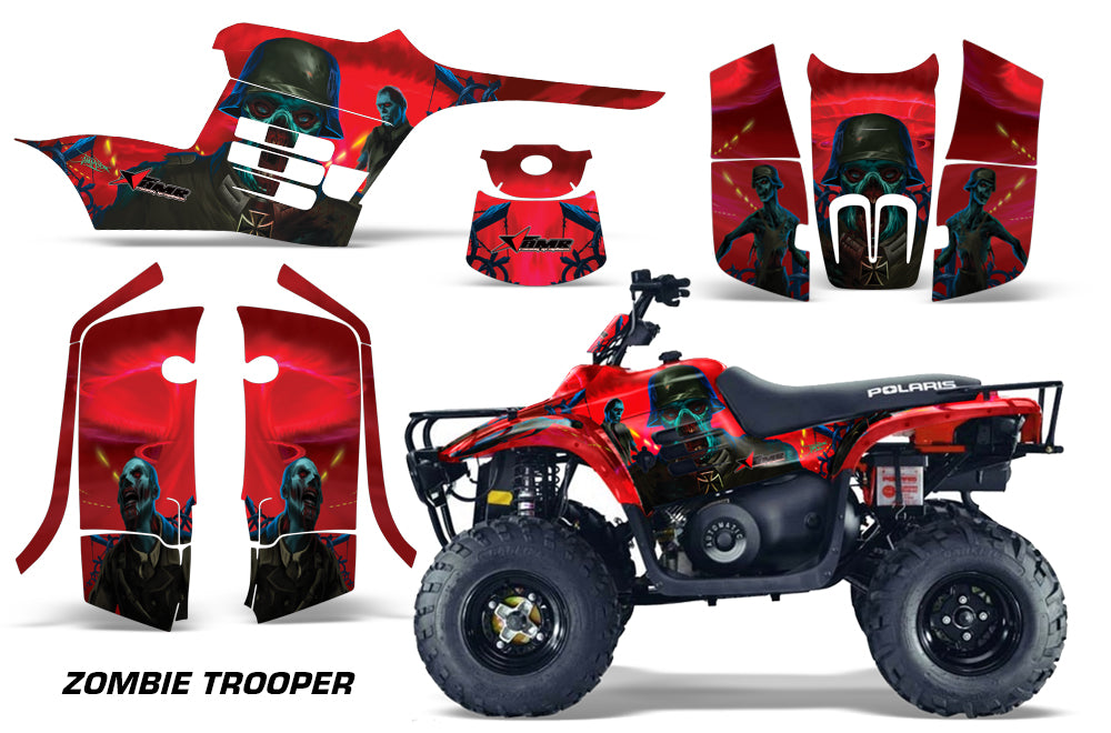 ATV Graphics Kit Decal Sticker Wrap For Polaris Trail Boss 330 2004-2009 ZOMBIE RED-atv motorcycle utv parts accessories gear helmets jackets gloves pantsAll Terrain Depot