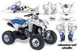 ATV Graphics Kit Decal Sticker Wrap For Kawasaki KFX400 2003-2008 CHECKERED BLUE WHITE