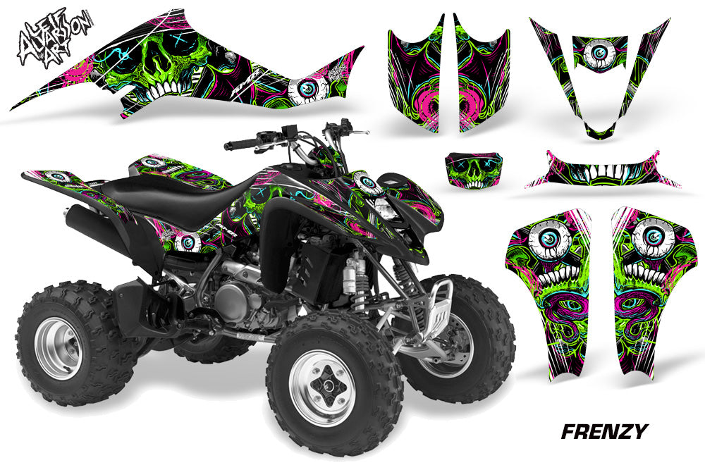 ATV Graphics Kit Decal Sticker Wrap For Kawasaki KFX400 2003-2008 FRENZY GREEN-atv motorcycle utv parts accessories gear helmets jackets gloves pantsAll Terrain Depot