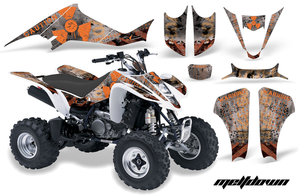 ATV Graphics Kit Decal Sticker Wrap For Kawasaki KFX400 2003-2008 MELTDOWN ORANGE SILVER-atv motorcycle utv parts accessories gear helmets jackets gloves pantsAll Terrain Depot