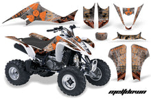 Load image into Gallery viewer, ATV Graphics Kit Decal Sticker Wrap For Kawasaki KFX400 2003-2008 MELTDOWN ORANGE SILVER-atv motorcycle utv parts accessories gear helmets jackets gloves pantsAll Terrain Depot