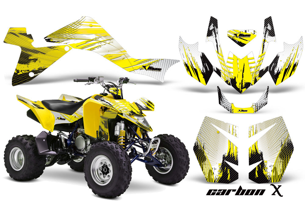 ATV Graphics Kit Quad Decal Sticker Wrap For Suzuki LTZ400 2009-2016 CARBONX YELLOW-atv motorcycle utv parts accessories gear helmets jackets gloves pantsAll Terrain Depot