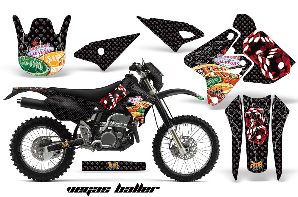 Graphics Kit Decal Sticker Wrap + # Plates For Suzuki DRZ400S 2000-2018 VEGAS BLACK-atv motorcycle utv parts accessories gear helmets jackets gloves pantsAll Terrain Depot