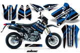 Dirt Bike Graphics Kit Decal Sticker Wrap For Suzuki DRZ400SM 2000-2018 INLINE BLUE BLACK