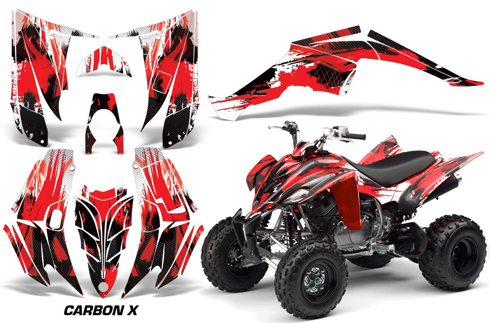 ATV Decal Graphic Kit Quad Sticker Wrap For Yamaha Raptor 350 2004-2014 CARBONX RED-atv motorcycle utv parts accessories gear helmets jackets gloves pantsAll Terrain Depot