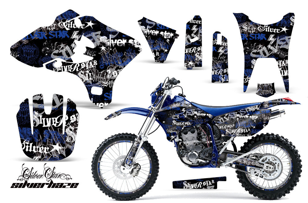 Graphics Kit Decal Sticker Wrap + # Plates For Yamaha WR250F WR450F 2003-2004 SSSH BLUE BLACK-atv motorcycle utv parts accessories gear helmets jackets gloves pantsAll Terrain Depot