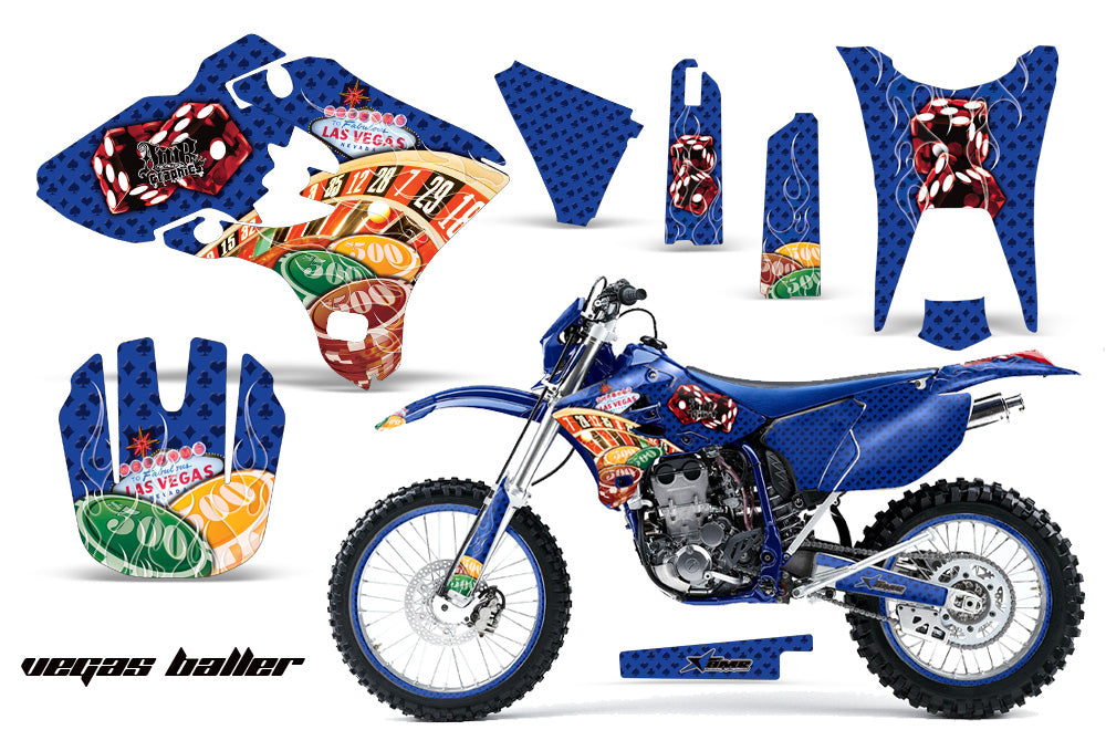 Graphics Kit Decal Sticker Wrap + # Plates For Yamaha WR250F WR450F 2003-2004 VEGAS BLUE-atv motorcycle utv parts accessories gear helmets jackets gloves pantsAll Terrain Depot