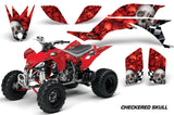 ATV Graphics Kit Quad Decal Sticker Wrap For Yamaha YFZ450 2004-2013 CHECKERED SILVER RED