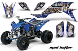 ATV Graphics Kit Quad Decal Sticker Wrap For Yamaha YFZ450 2004-2013 HATTER SILVER BLUE