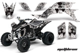 ATV Graphics Kit Quad Decal Sticker Wrap For Yamaha YFZ450 2004-2013 MELTDOWN BLACK WHITE