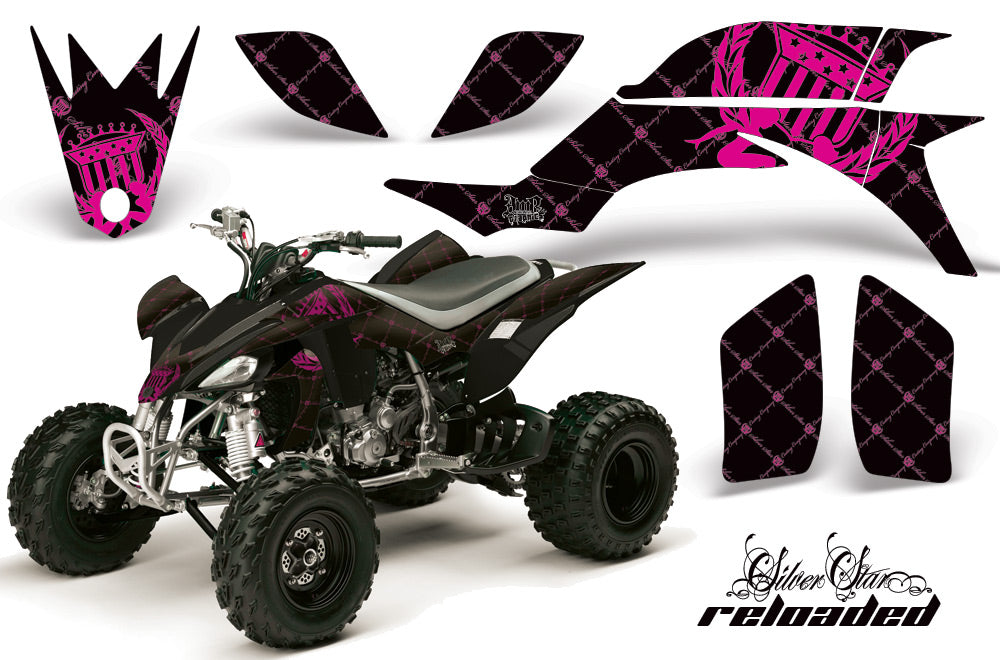 ATV Graphics Kit Quad Decal Sticker Wrap For Yamaha YFZ450 2004-2013 RELOADED PINK BLACK-atv motorcycle utv parts accessories gear helmets jackets gloves pantsAll Terrain Depot