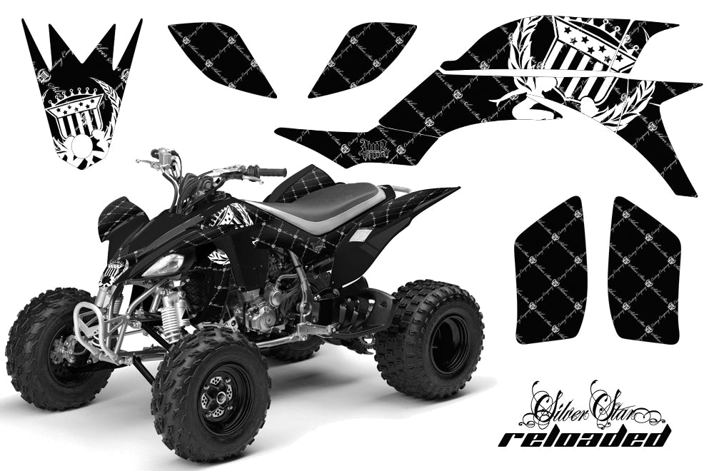 ATV Graphics Kit Quad Decal Sticker Wrap For Yamaha YFZ450 2004-2013 RELOADED WHITE BLACK-atv motorcycle utv parts accessories gear helmets jackets gloves pantsAll Terrain Depot