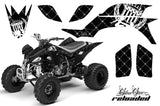 ATV Graphics Kit Quad Decal Sticker Wrap For Yamaha YFZ450 2004-2013 RELOADED WHITE BLACK