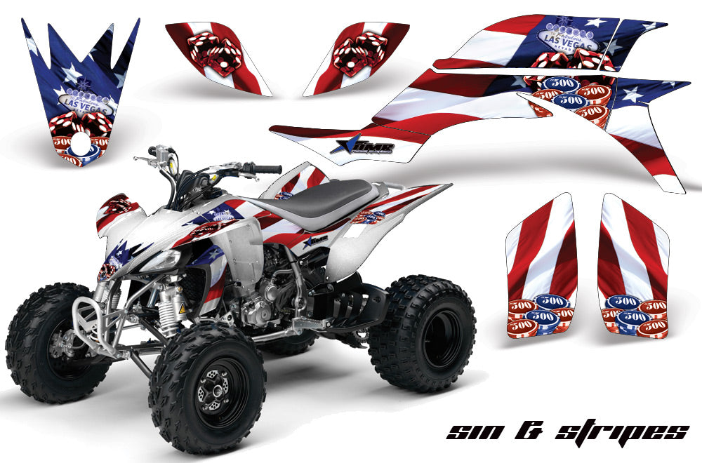 ATV Graphics Kit Quad Decal Sticker Wrap For Yamaha YFZ450 2004-2013 SINS & STRIPES-atv motorcycle utv parts accessories gear helmets jackets gloves pantsAll Terrain Depot