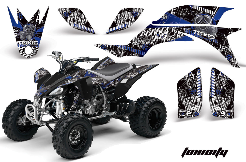 ATV Graphics Kit Quad Decal Sticker Wrap For Yamaha YFZ450 2004-2013 TOXIC BLUE WHITE-atv motorcycle utv parts accessories gear helmets jackets gloves pantsAll Terrain Depot