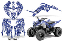 Load image into Gallery viewer, ATV Graphics Kit Decal Sticker Wrap For Yamaha Raptor 90 YFM90 2009-2015 BUTTERFLIES WHITE BLUE-atv motorcycle utv parts accessories gear helmets jackets gloves pantsAll Terrain Depot