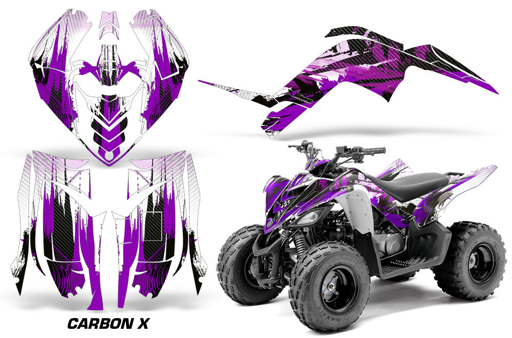 ATV Graphics Kit Decal Sticker Wrap For Yamaha Raptor 90 YFM90 2009-2015 CARBONX PURPLE-atv motorcycle utv parts accessories gear helmets jackets gloves pantsAll Terrain Depot