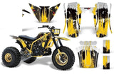 3 Wheeler Graphics Kit Decal Sticker Wrap For Yamaha Tri Z 250 1985-1986 CARBONX YELLOW