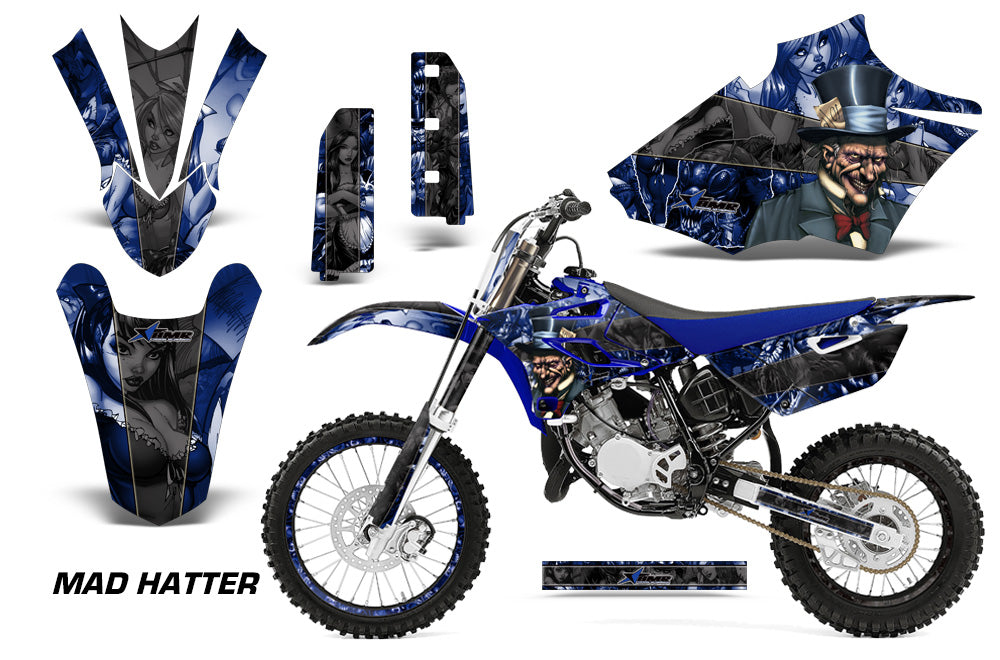 Graphics Kit Decal Sticker Wrap + # Plates For Yamaha YZ85 2015-2018 HATTER BLACK BLUE-atv motorcycle utv parts accessories gear helmets jackets gloves pantsAll Terrain Depot