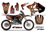 Graphics Kit Decal Sticker Wrap + # Plates For Yamaha YZ125 YZ250 2002-2014 EDHP RED