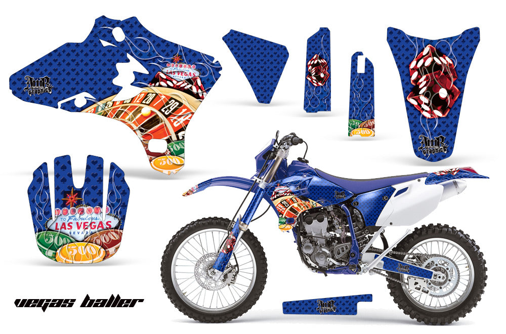 Dirt Bike Graphics Kit Decal Wrap For Yamaha WR250 WR450F 2005-2006 VEGAS BLUE-atv motorcycle utv parts accessories gear helmets jackets gloves pantsAll Terrain Depot