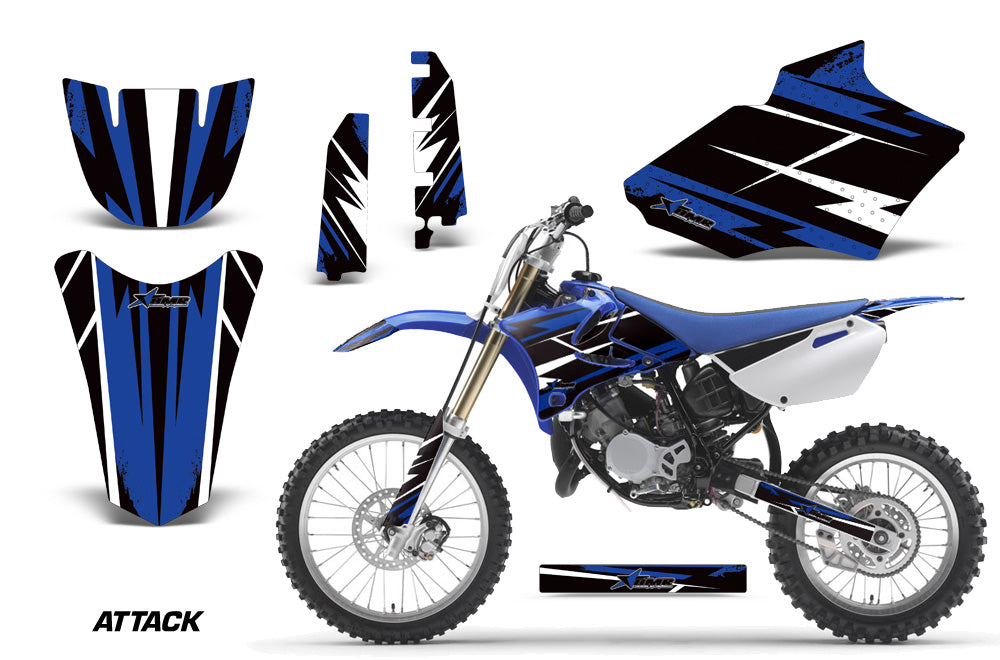 Dirt Bike Decal Graphics Kit MX Sticker Wrap For Yamaha YZ85 2002-2014 ATTACK BLUE-atv motorcycle utv parts accessories gear helmets jackets gloves pantsAll Terrain Depot