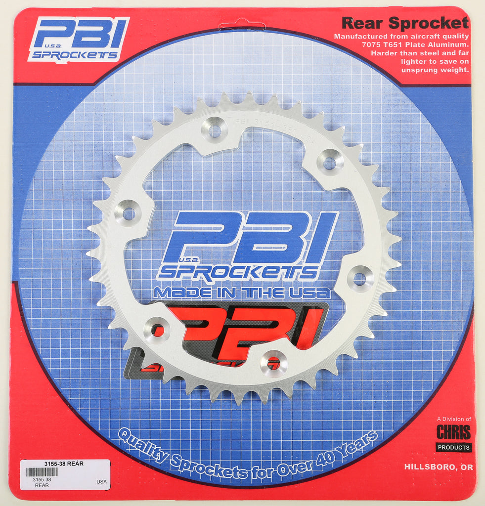 PBI REAR ALUMINUM SPROCKET 38T 3155 38-3-atv motorcycle utv parts accessories gear helmets jackets gloves pantsAll Terrain Depot